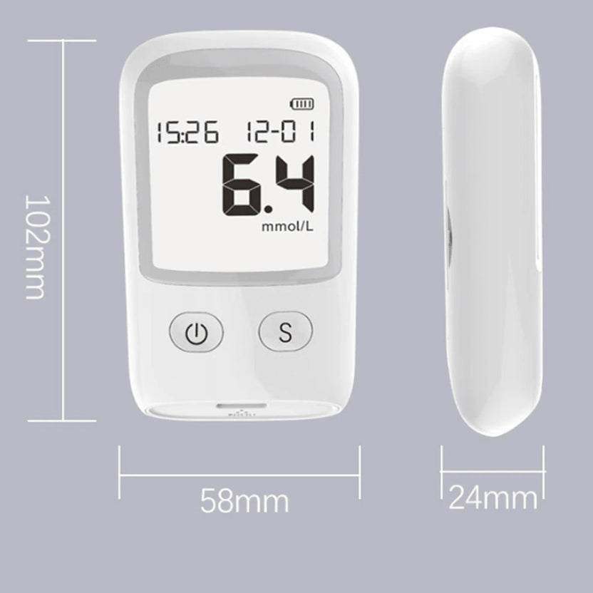 Kit de monitor de glucosa: pantalla LCD, 25 tiras reactivas y 25 lancetas incluidas