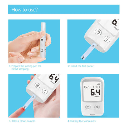 Kit de prueba de diabetes con medidor de glucosa en sangre en oferta